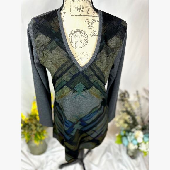 Vintage Go Couture Abstract Sweater V-neck Boho Lightweight XL - Picture 4 of 10